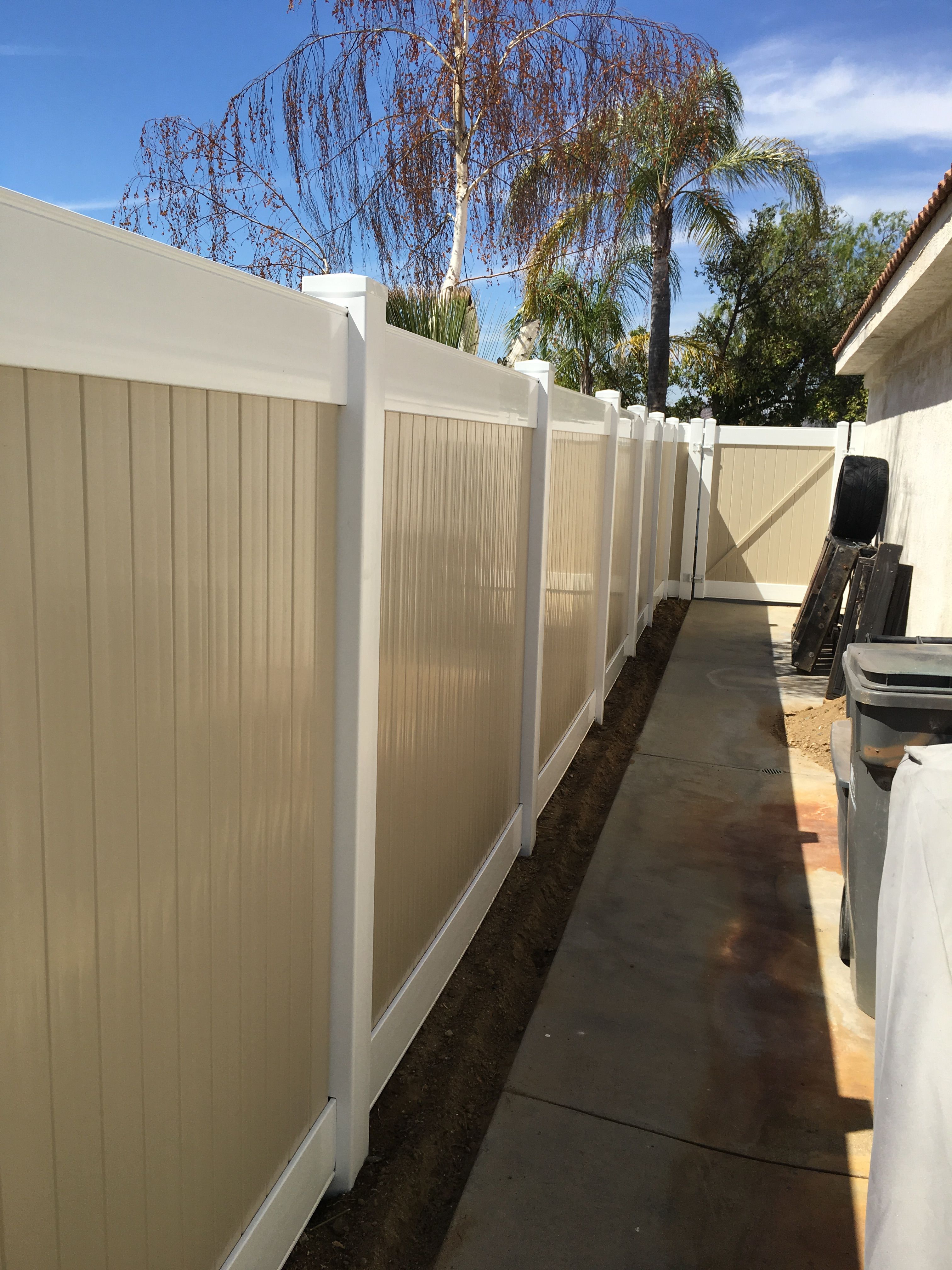 Vinyl fence — Corona CA project